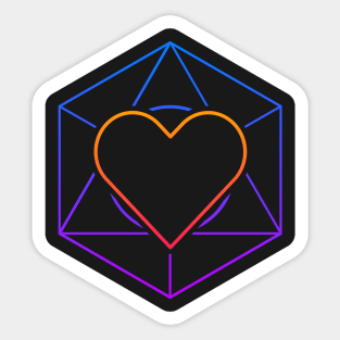Trippy Psychedelic Rave | Heart Sacred Geometry Sticker